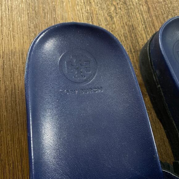 TORY BURCH Isle Slide Embellished Slip-On Sandals Size 8 - Picture 7 of 11